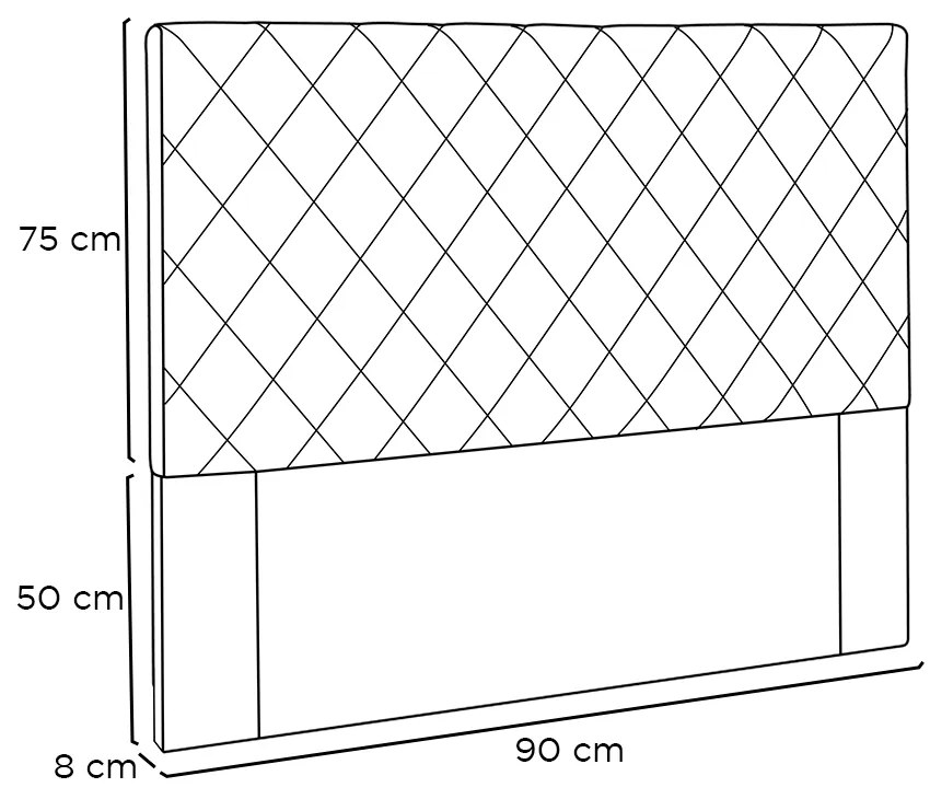 Cabeceira Cama Box Solteiro 90 cm Dubai Veludo S04 - D'Rossi - Cobre