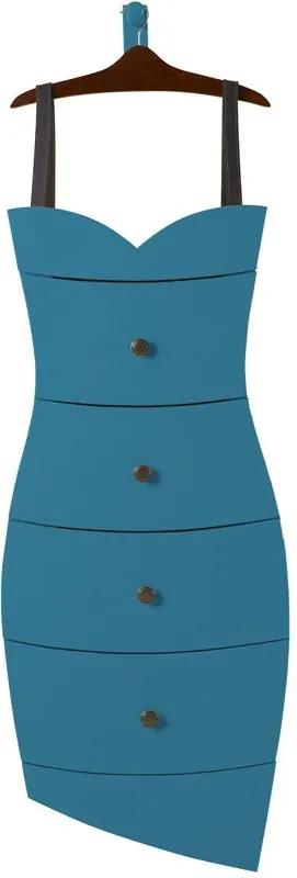 Cômoda Suspensa 4 Gavetas Dress 1081 Cacau/Azul - Maxima