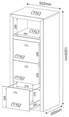 Armário Arquivo 03 Gavetas ME4118 Nogal - Tecno Mobili