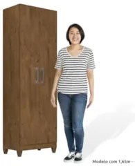 Armário Multiuso Organizador 2 Portas Astrid Z17 Castanho Wood - Mpoze