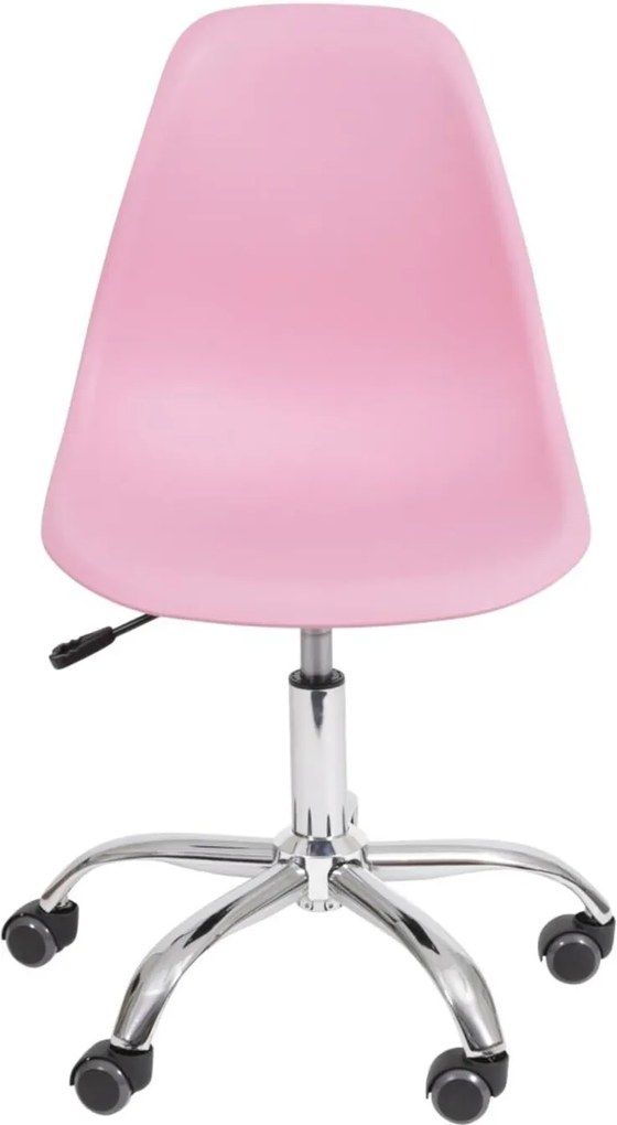 Cadeira Eames Polipropileno com Rodizio - Rosa