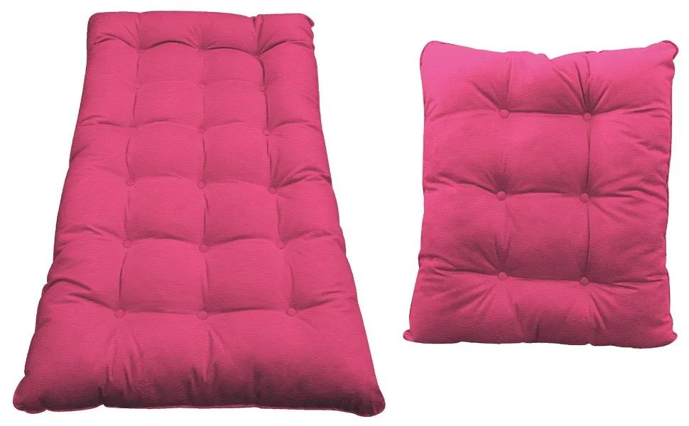 Kit Almofadas para Poltrona e Puff Costela Corano Pink - ADJ Decor