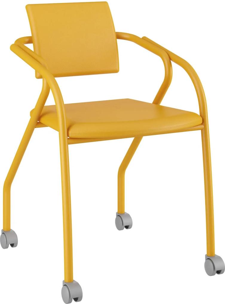 Cadeira 1713 Caixa Com 1 Napa Móveis Carraro Amarelo