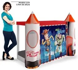 Mini Cama Infantil Montessoriana com Dossel Wood e Buzz Lightyear P13