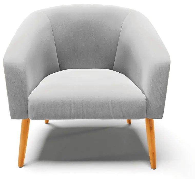 Poltrona Decorativa Pé Palito Castanho kit 2 Stella Suede Cinza D03 - D'Rossi