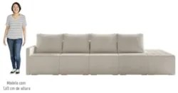 Sofá Ilha Modular com Puff para Sala Living 432cm Georgia Z08 Boucle B