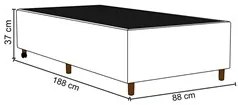 Cabeceira com Base para Cama Box Solteiro 88x188cm Hit ID5 Linho Cru/S