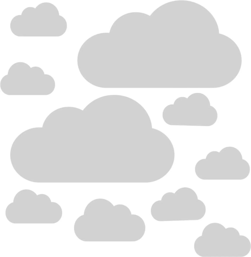 Adesivo de Parede Nuvens Cinza para Quarto Infantil