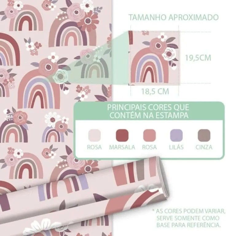 Adesivo de parede infantil feminino Cores encantadoras Boho