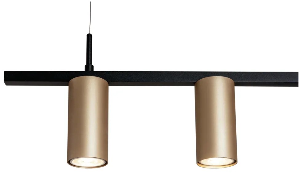 Pendente Sonda 5,7X28X85Cm Focos Assimetricos 3Xmr16 - Usina 16980/3 (TT-M / AL-P - Titânio Metálico / Alumínio Polido Brilho)