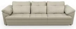 Sofá Retrátil 3 Lugares Para Sala 257cm Dijon Couro Creme S07 - Mpozen