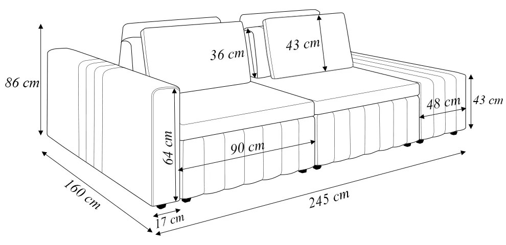 Sofá Ilha com Encosto e Almofadas Móveis Olimpo 245cm Modulado Linho/PU Terracota/Marrom G45 - Gran Belo