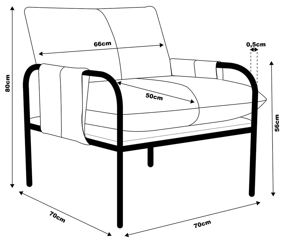 Kit 02 Poltronas Decorativas Pablo Couro OffWhite/Café G34 - Gran Belo