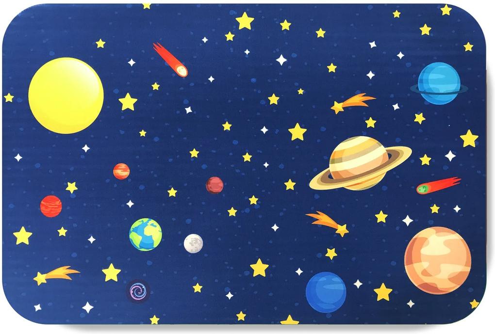 Tapete Infantil Espaço Sistema Solar para Quarto 40x60cm