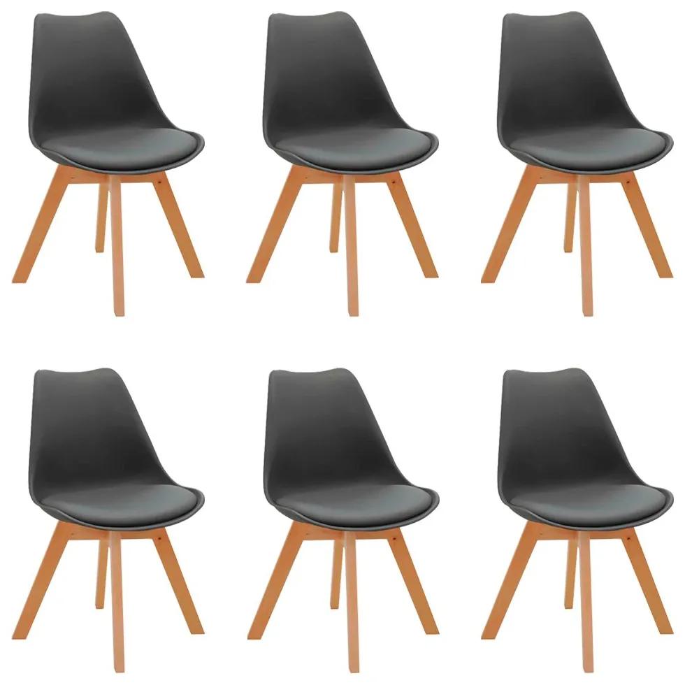 Kit 6 Cadeiras Decorativas Sala e Escritório SelfCare (PP) Cinza G56 - Gran Belo