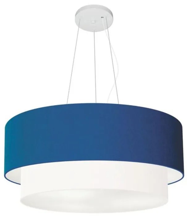 Pendente Cilíndrico Azul Marinho e Branco MJ-4179 Para Mesa de Jantar e Estar