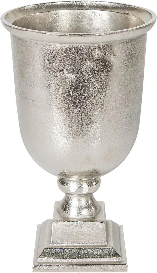 Vaso De Alumínio Prateado Brilhante 30cm x 18cm