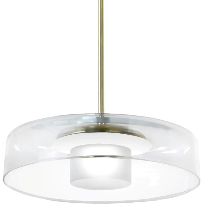 Pendente Bol Ø25,5X22Cm Vidro E Metal Alumínio 01Xled 5,5W 2700K - Old... (ONIX, CRISTAL (Transparente))
