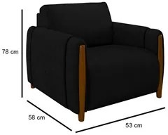 Conjunto Sofá 3 Lugares 223cm e Poltrona 98cm Amaranto M22 Veludo Pret