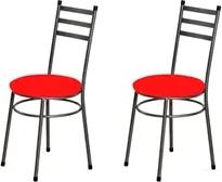 Kit 2 Cadeiras Baixas 0.135 Redonda Craqueado/Vermelho - Marcheli