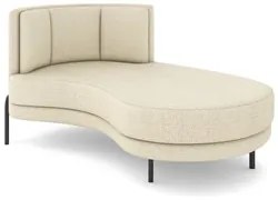 Chaise Longue Divã 164cm Braço Esquerdo Logus D06 Linho Creme - Mpozen