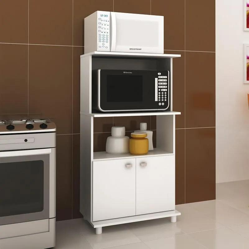 Balcão Estante Multifuncional Forno Micro Cozinha Branco