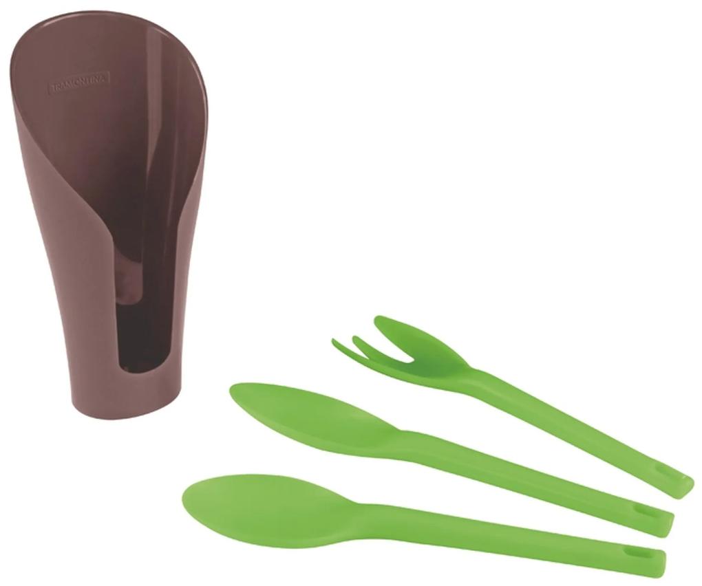 Jogo para Jardinagem Tramontina Cocoon com Peças Plásticas Verde com Contenedor Marrom 4 Peças -  Tramontina