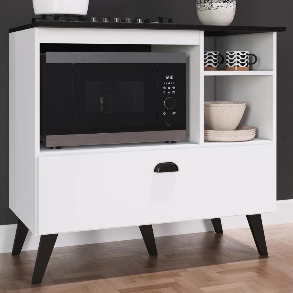 Balcão de Cozinha 1 Porta Basculante Bl090 Branco - Art In Móveis