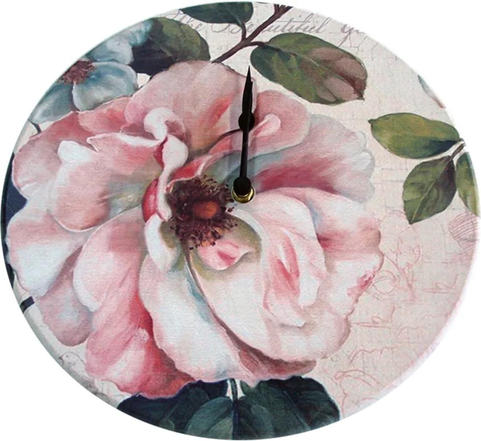 Relógio de Parede Flor Magnolia em Madeira MDF - 28 cm