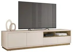 Rack Para Sala Bancada de TV 75 Pol 218cm Isis Off White/Mel - Caemmun