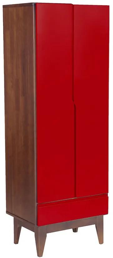 Sapateira Elegance vermelha e Pinhão - Wood Prime PTE 33435