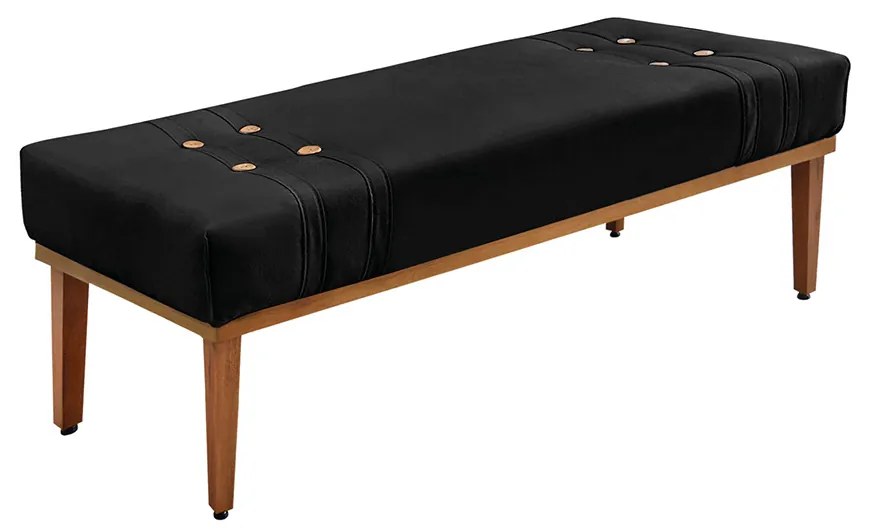 Cabeceira Cama Box King 195cm e Recamier Gênova Suede Preto S04 - D'Rossi