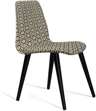 Cadeira Estofada Eames em Suede com Pés Palito - Bege/Cinza