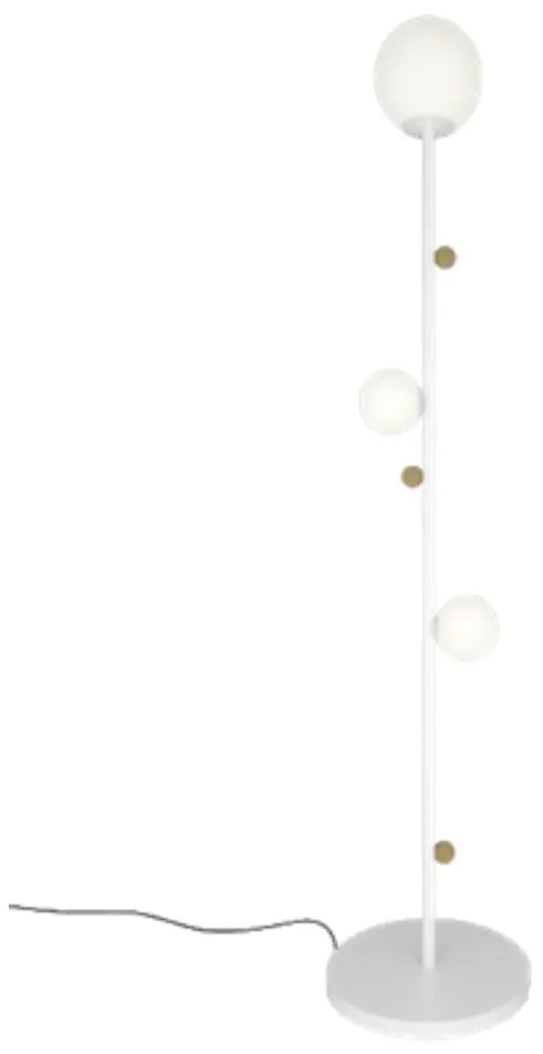 Luminária De Chão Graça 16X78X16Cm 03Xg9 Globo 12Cm - Usina 90031/3 (PT / CB-P - Preto Texturizado / Cobre Brilho Polido, Ambar)