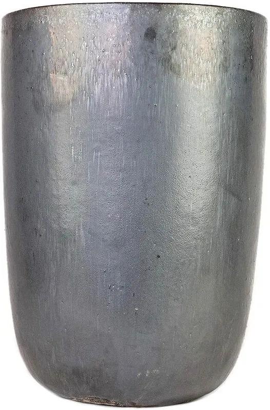 Vaso Vietnamita Cerâmica Importado U Planter Pequeno Grafite Fosco D34cm x A50cm