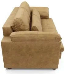 Sofá Retrátil 2 Lugares Para Sala 175cm Dijon Couro Bege S07 - Mpozena