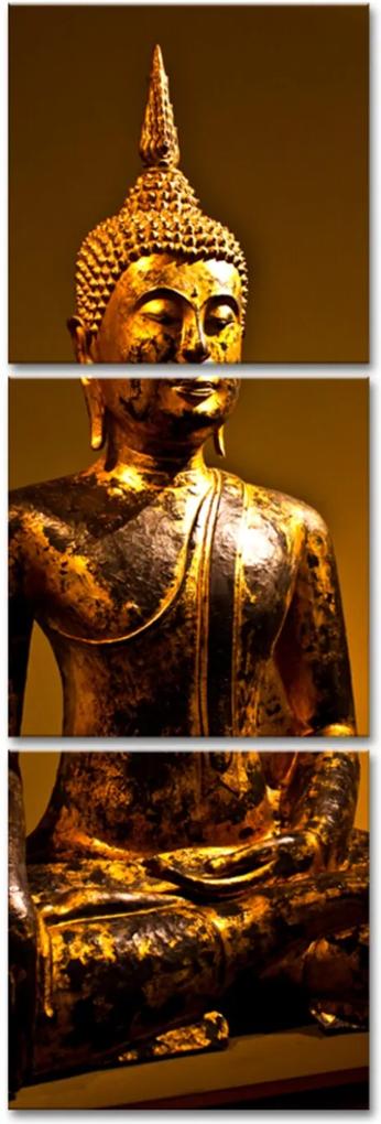 Quadro 150x50cm Buda Dourado Decorativo Interiores Budismo