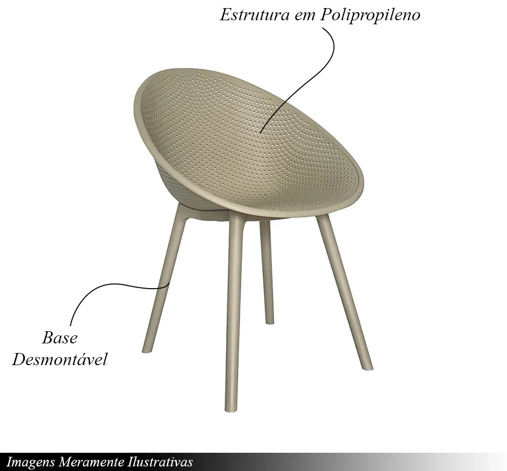 Kit 4 Cadeiras Área Externa de PP Marina com Base Desmontável Fendi G56 - Gran Belo