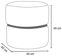 Puff Decorativo Com Cinto Rosê Round C-292 Veludo Uva - Domi