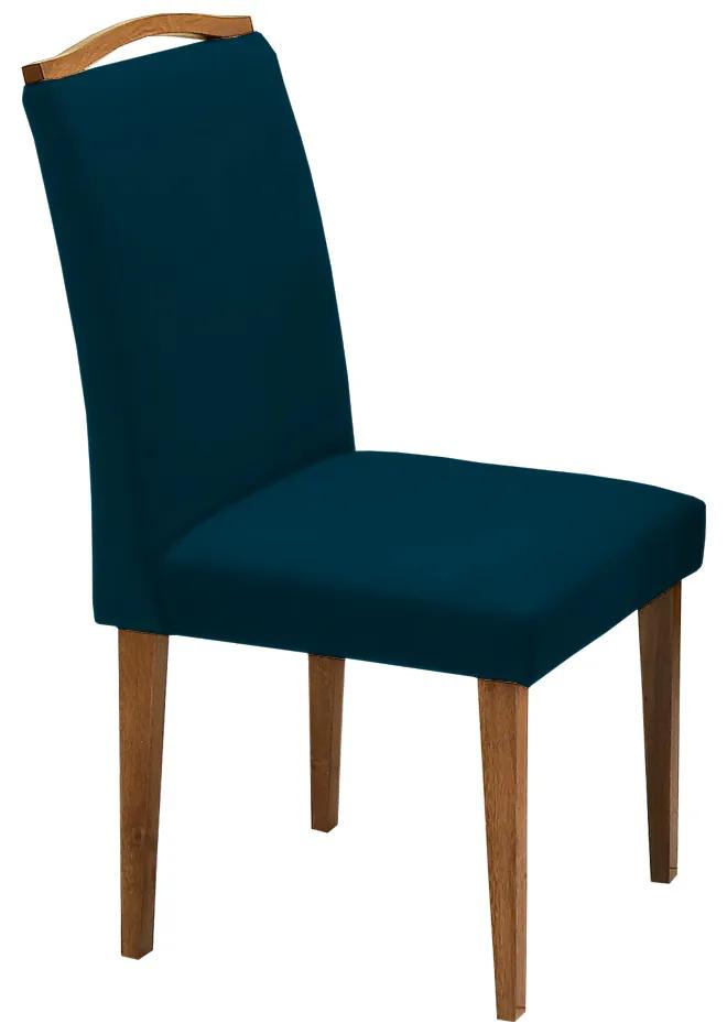 Cadeira Sala de Jantar Keli Veludo Azul Marinho - Rimac