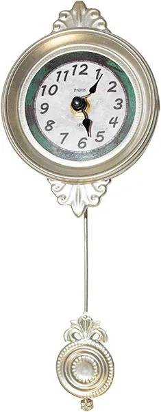 Relógio de Parede Mini com Pêndulo Metálico