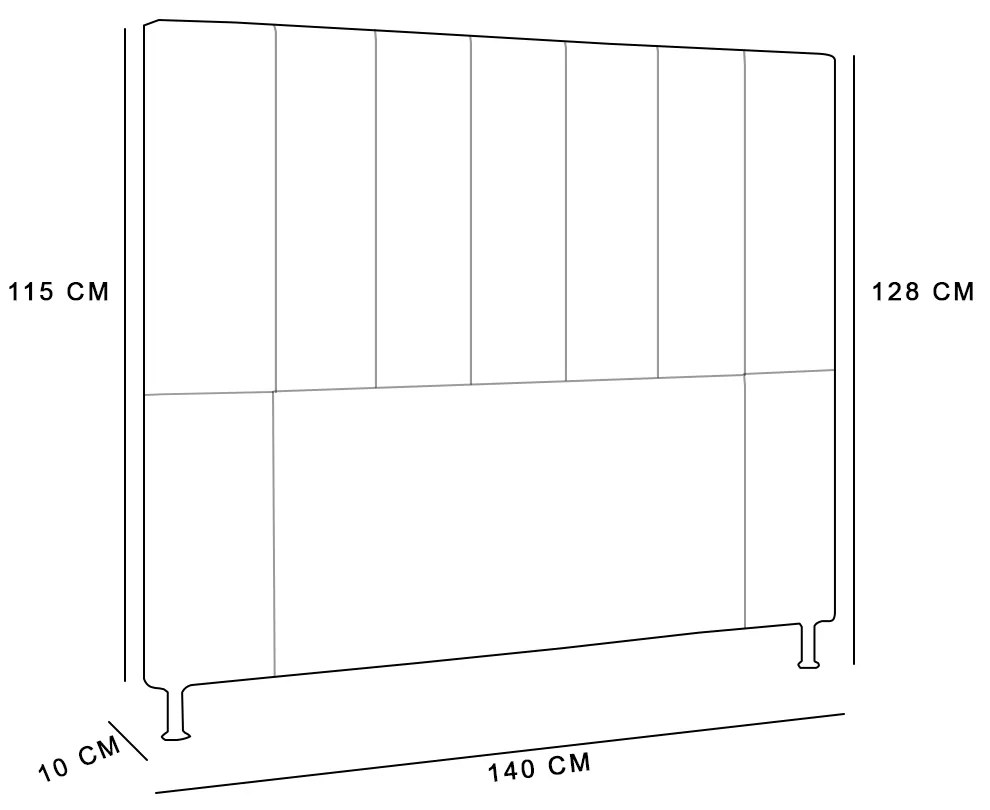 Cabeceira Malibu Para Cama Box Casal 140 cm Corino - D'Rossi - Bege