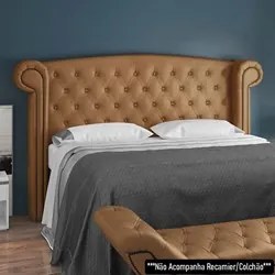 Cabeceira Cama Box Queen 160cm Provença P02 Sintético Caramelo - Mpoze