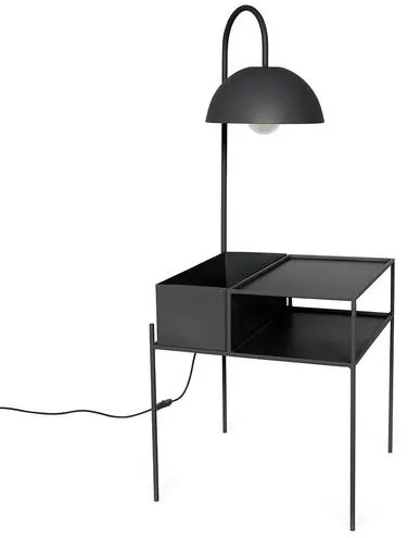 Mesa de Cabeceira Wire Com Luminária Aço Preto - 74658 Sun House