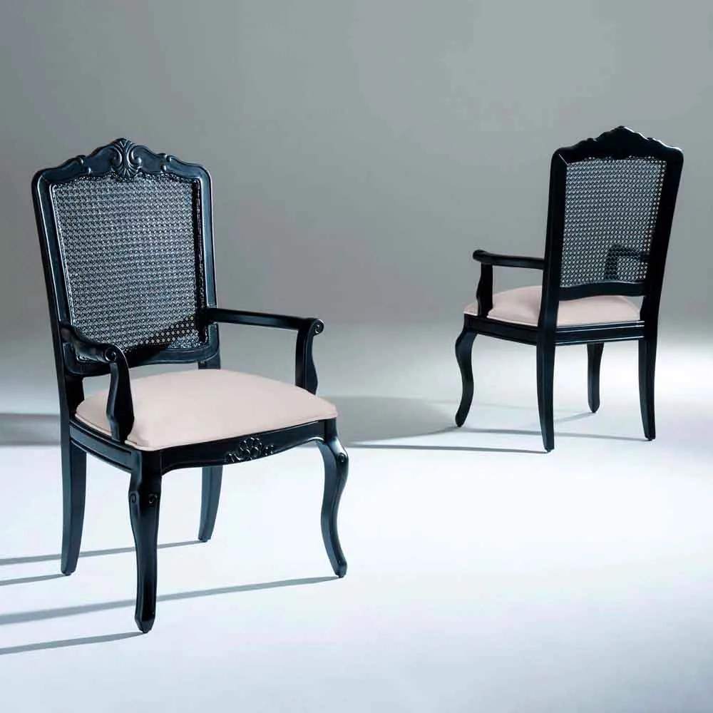 Cadeira com Braço Inspiração Madeira Maciça Design Clássico Avi Móveis