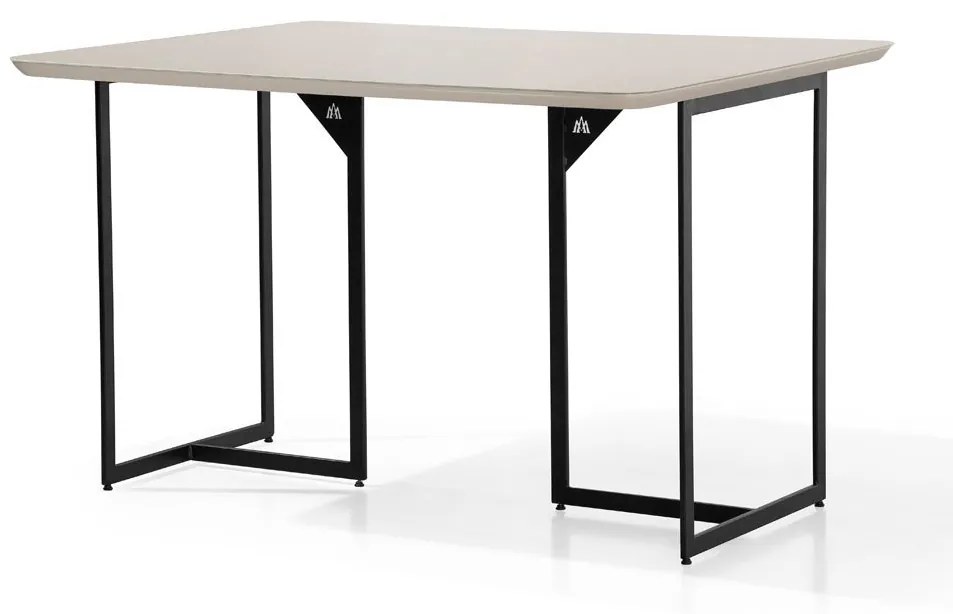 Mesa Office Gaeta Retangular Tampo com Vidro Base Aço Carbono Pintura Eletrostática Design Moderno