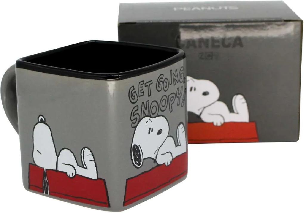 Caneca Quadrada Cubo Snoopy Get Going