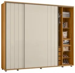 Guarda Roupa Casal 278cm 2 Portas 4 Espelhos Mya Off/Cinamomo Z10 - Mp