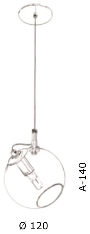Pendente Globo Inclinado Ø12X14Cm Metal E Globo Ø12Cm 01Xg9 |Old Artis... (LUNA, AMBAR)
