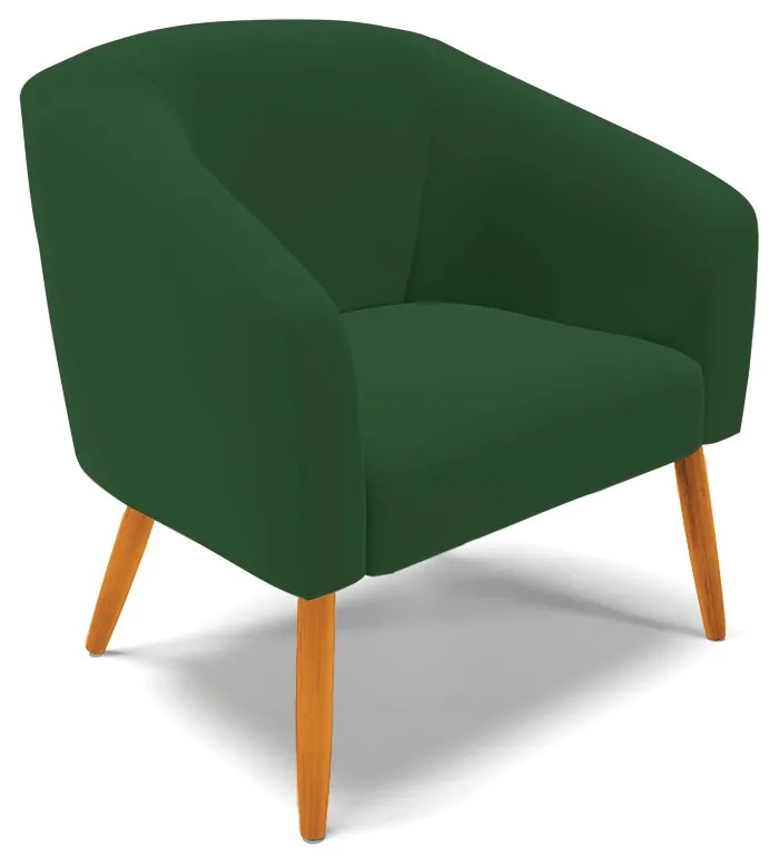 Poltrona Decorativa Pé Palito Castanho kit 2 Stella Veludo Verde D03 - D'Rossi